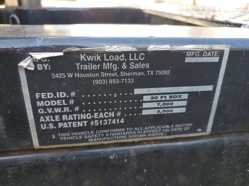 2022 Kwik 20 ft sdx Equipment Trailer