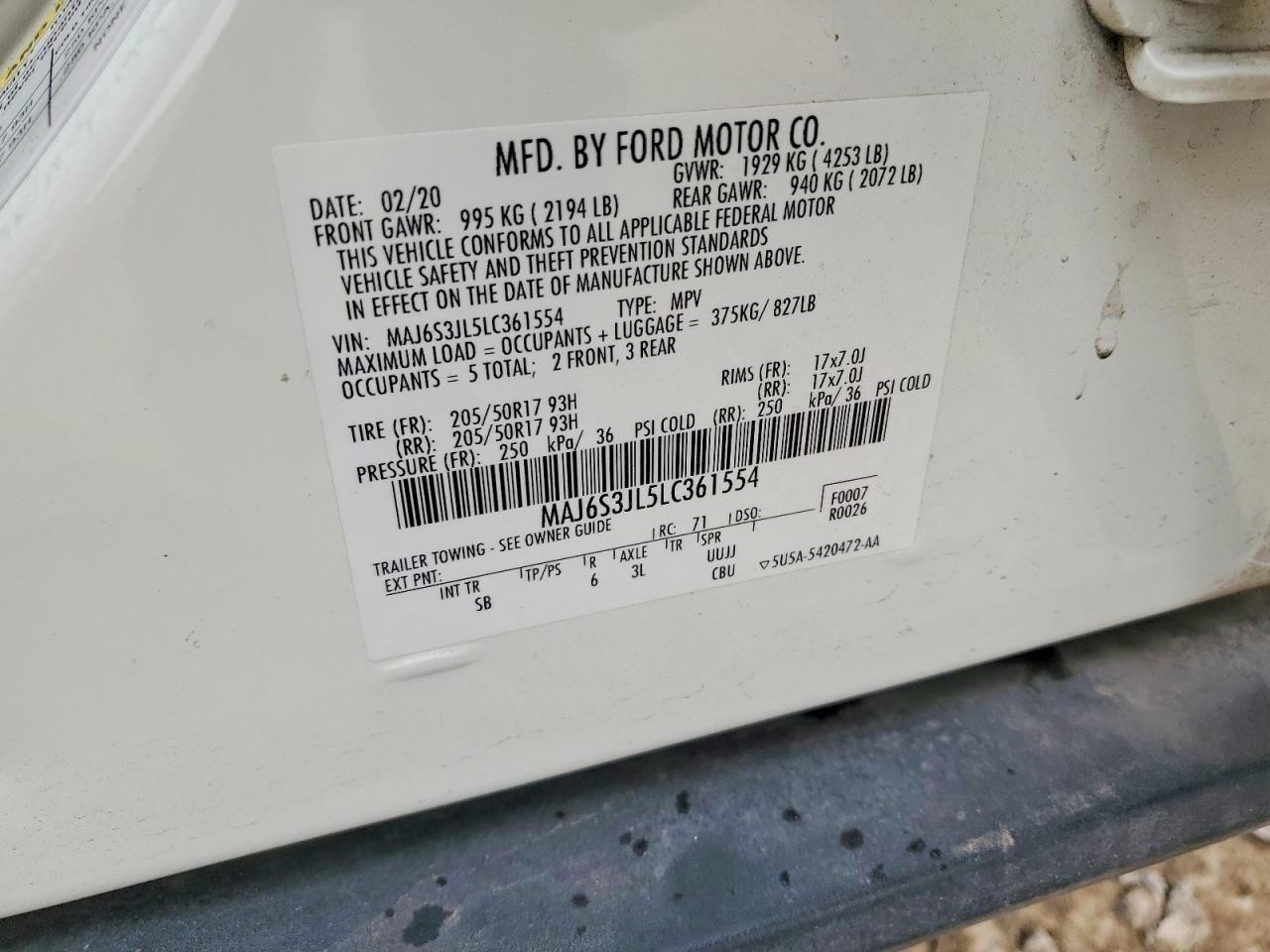 2020 Ford Ecosport ses