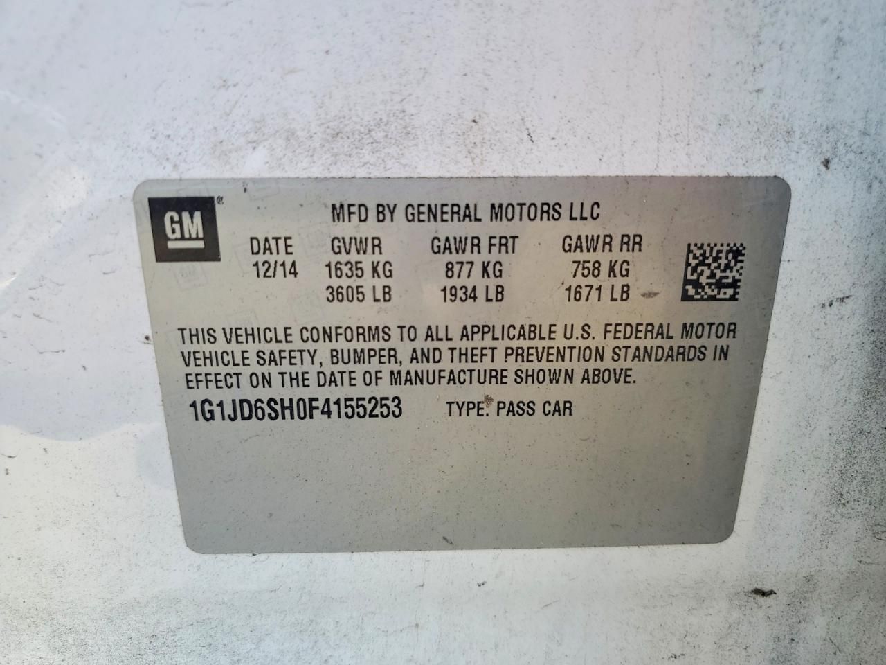 2015 Chevrolet Sonic lt