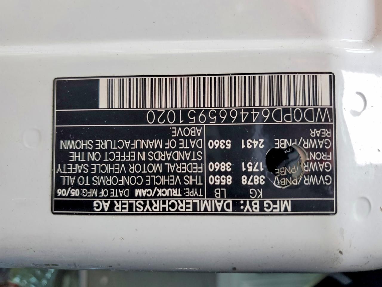 2006 Mercedes-Benz 2006 Mercedes Benz Sprinter 2500 Delivery van