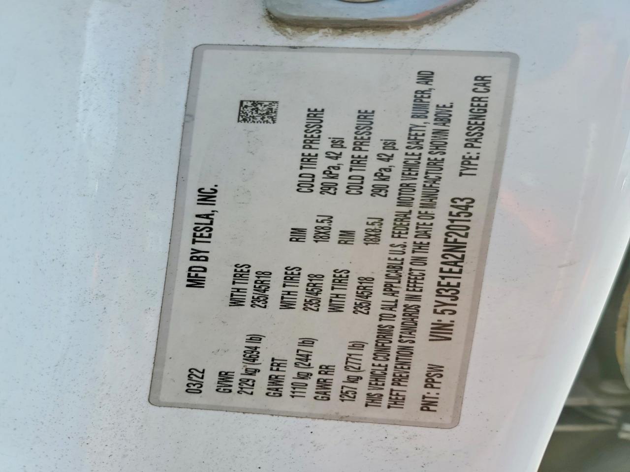 2022 Tesla Model 3