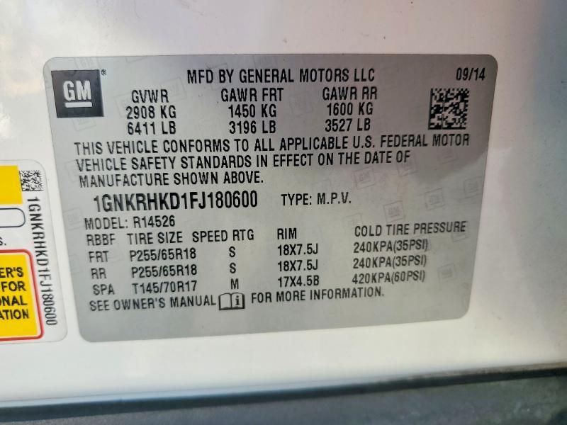 2015 Chevrolet Traverse lt