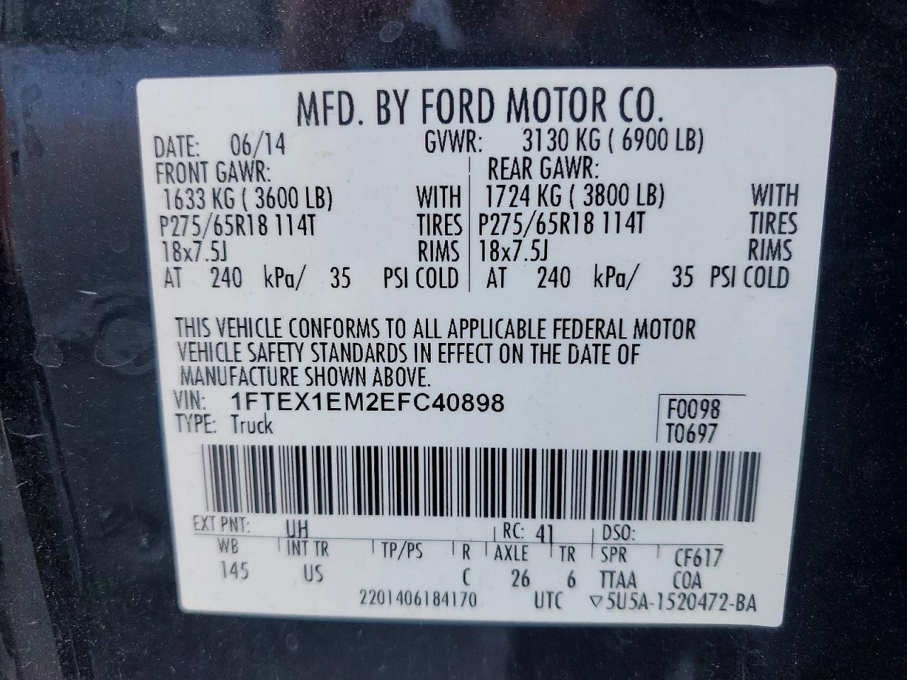 2014 Ford F150 Super cab