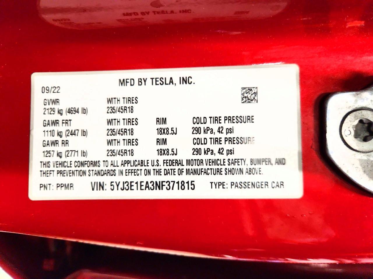 2022 Tesla Model 3