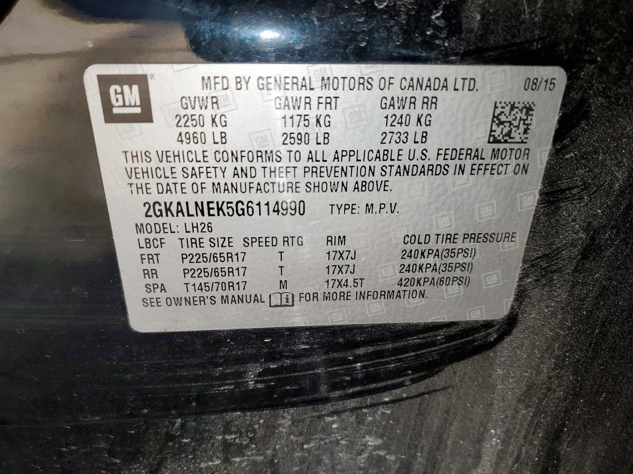 2016 GMC Terrain sle