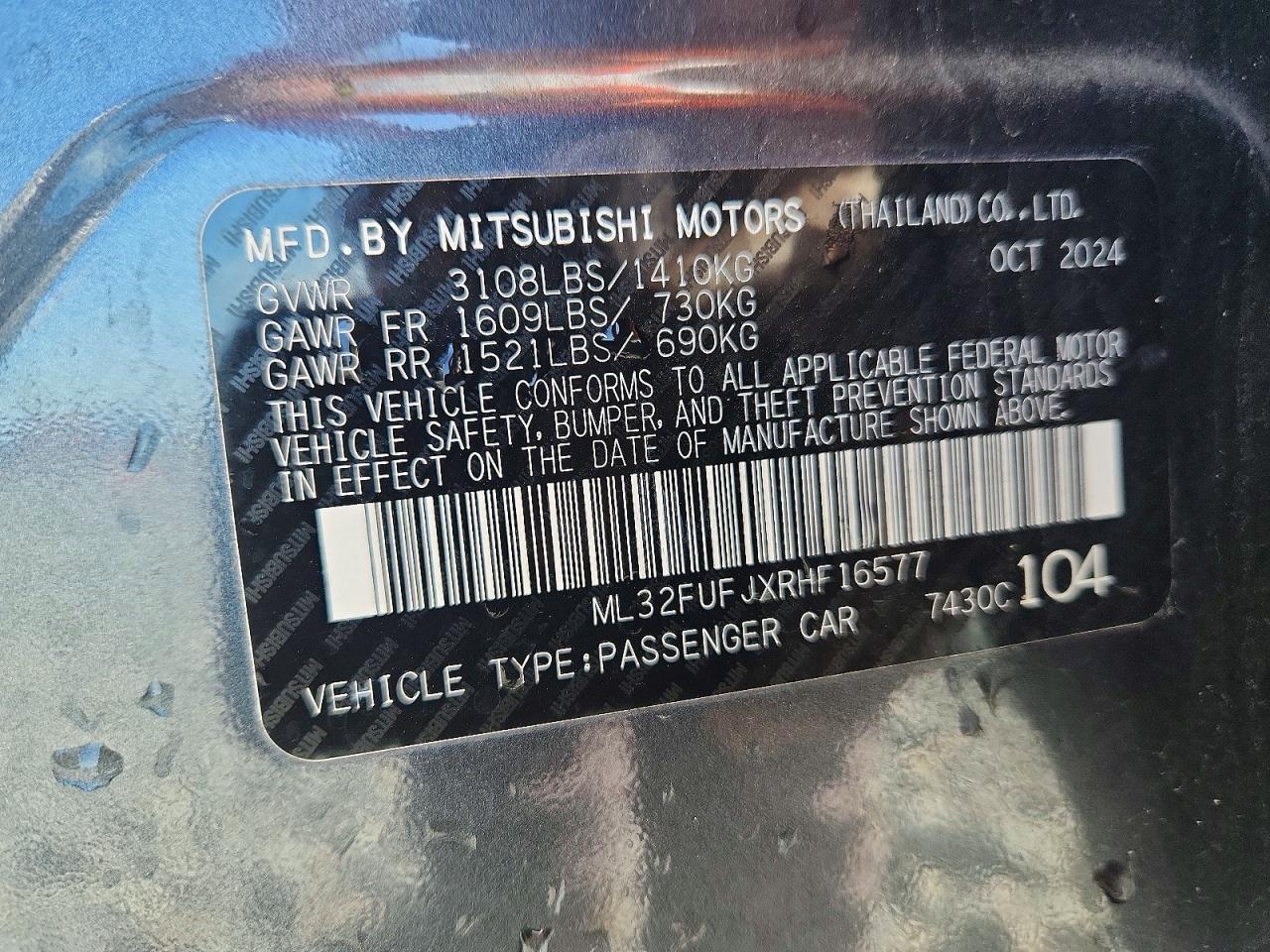 2024 Mitsubishi Mirage G4 es