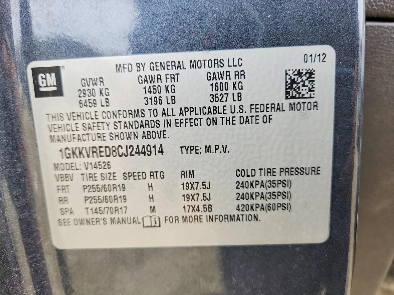 2012 GMC Acadia Slt-1