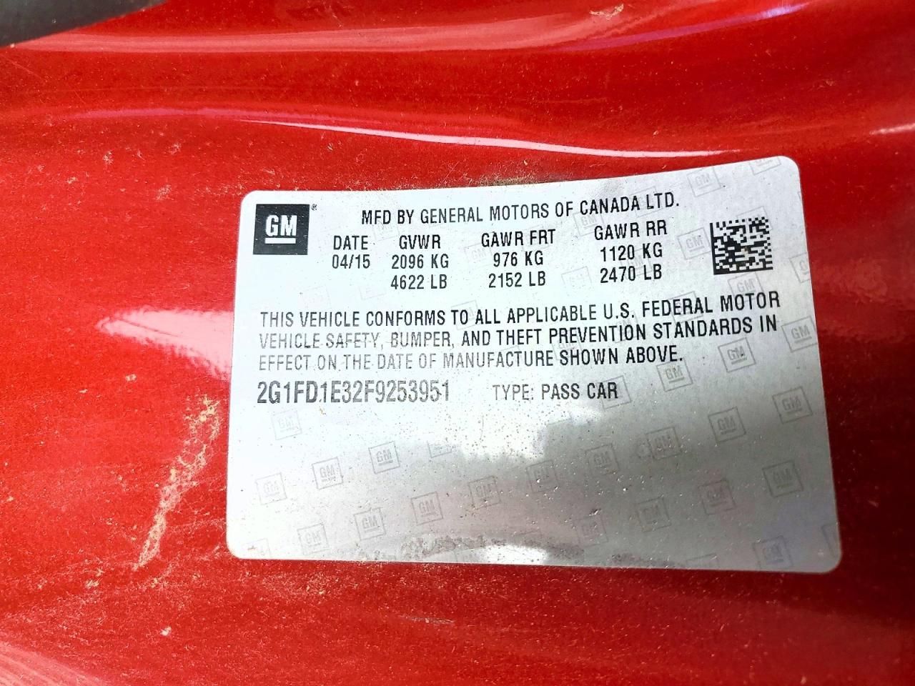 2015 Chevrolet Camaro lt