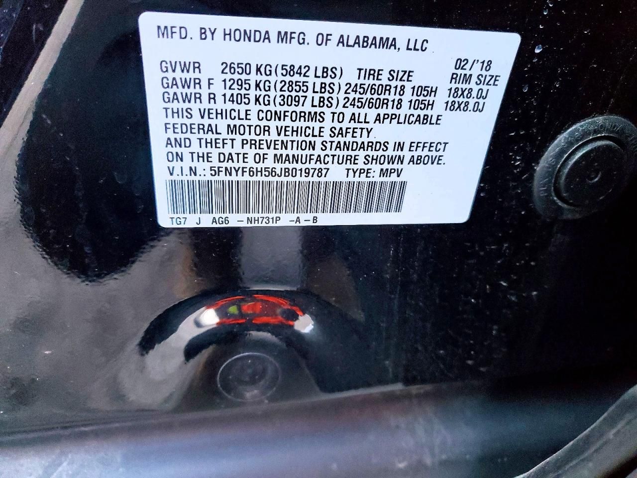 2018 Honda Pilot exl