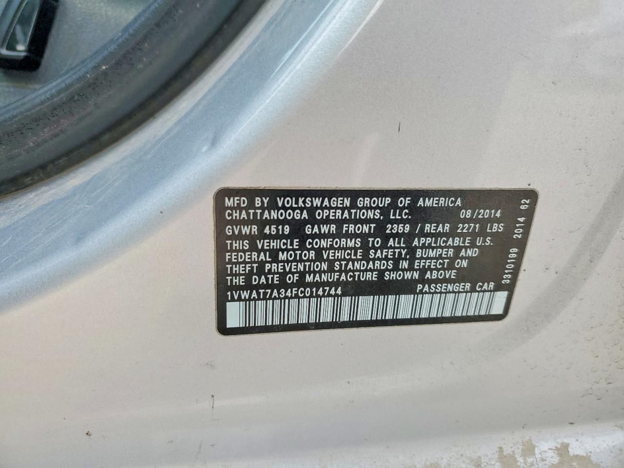 2015 Volkswagen Passat s