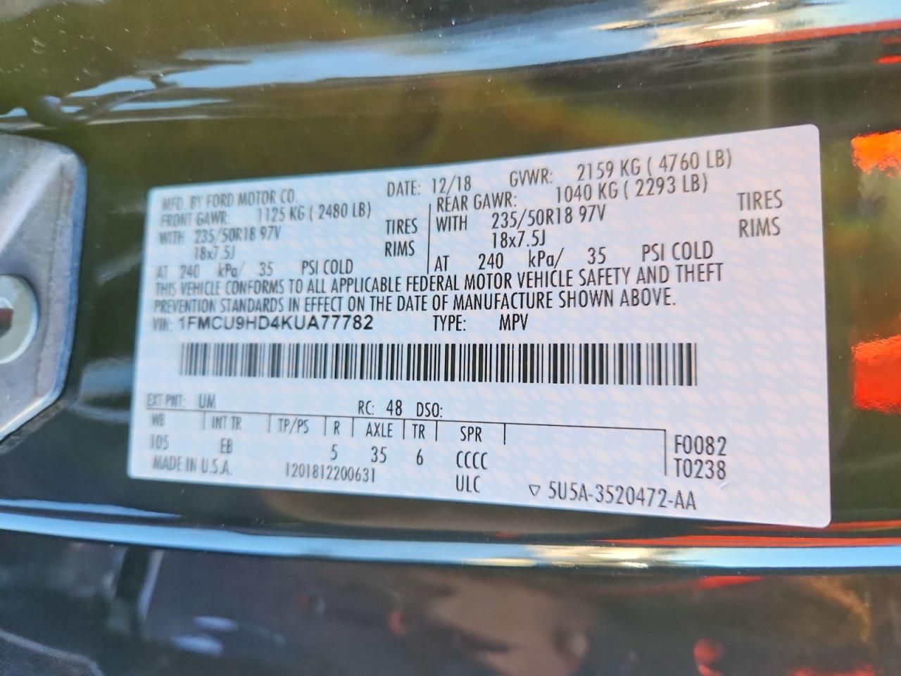 2019 Ford Escape sel