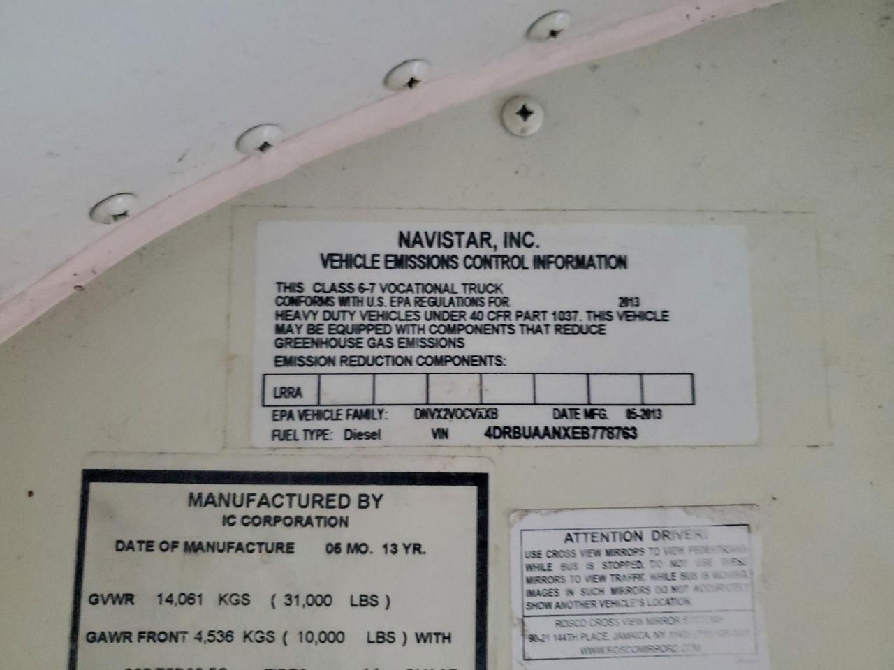 2014 Ic Corporation CE Series School-School Bus