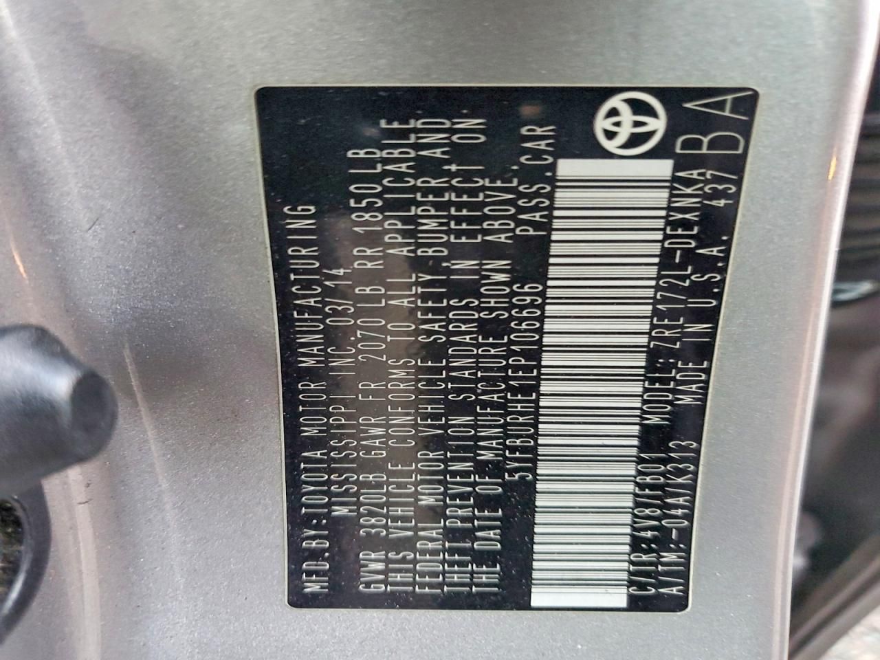 2014 Toyota Corolla l