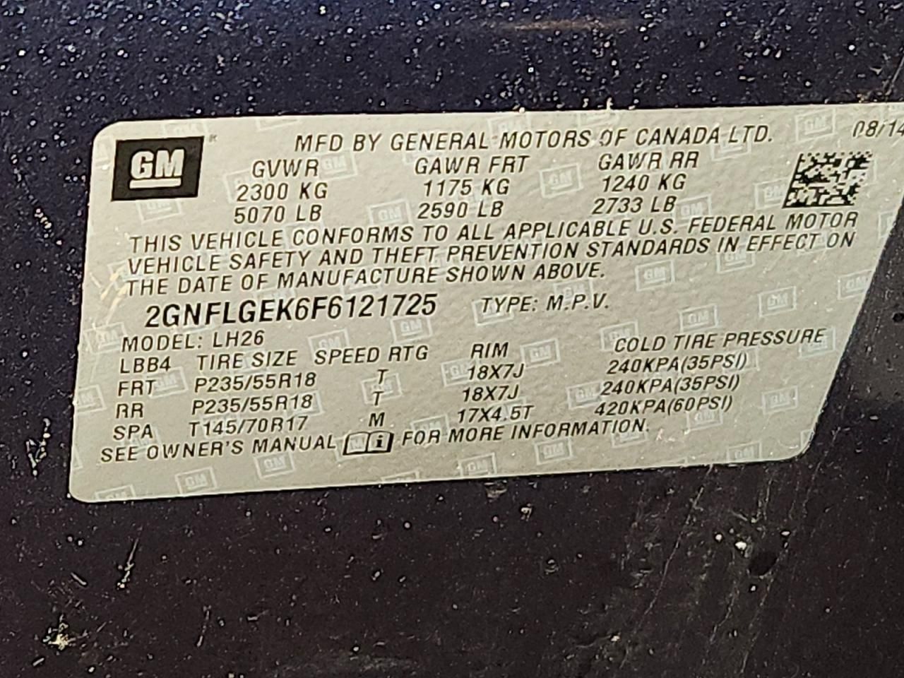 2015 Chevrolet Equinox lt