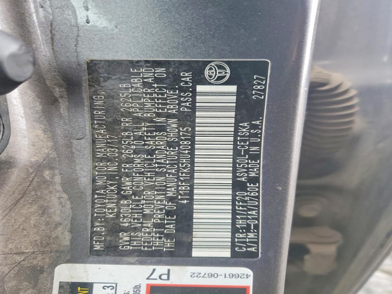 2017 Toyota Camry le