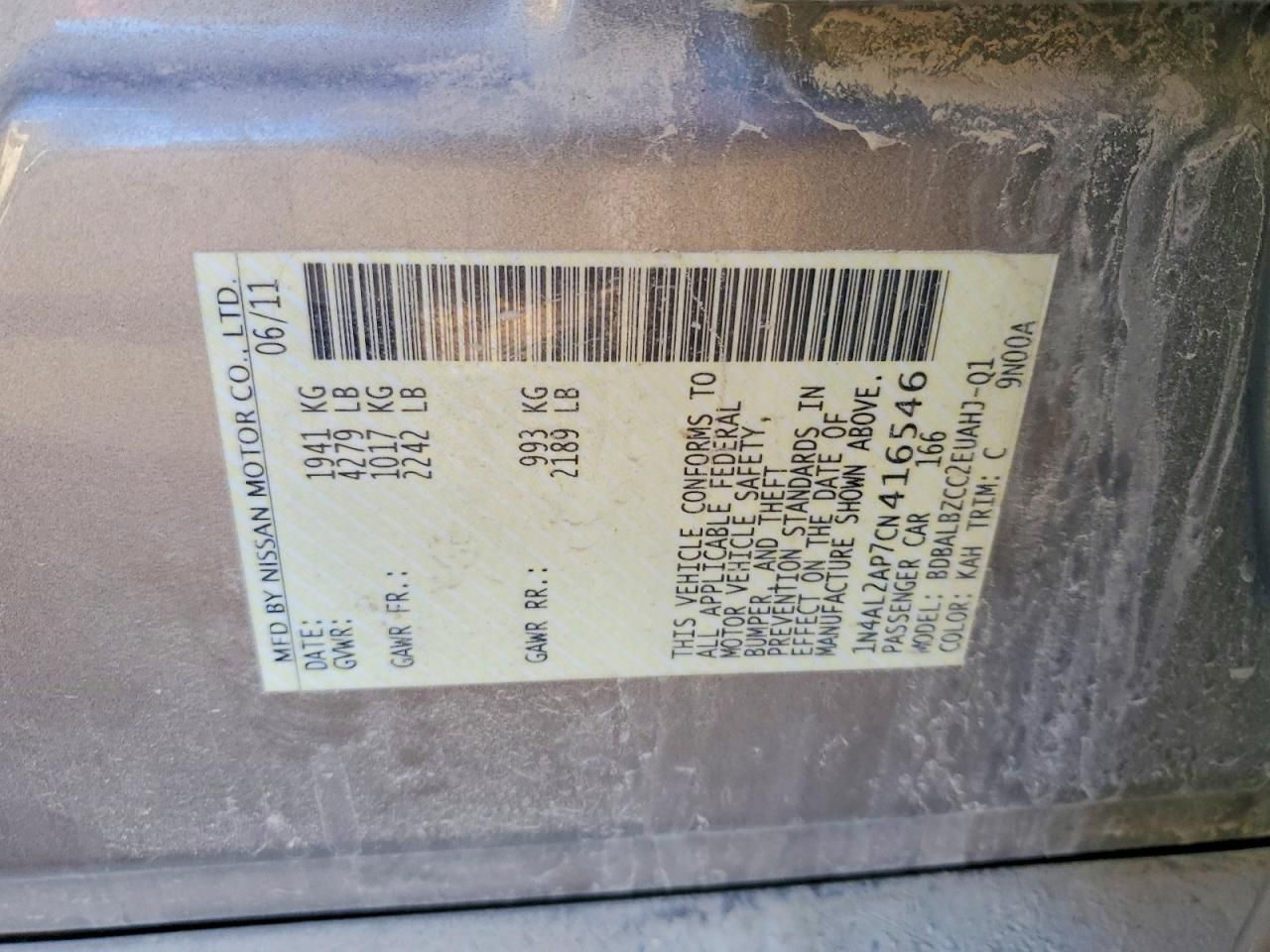 2012 Nissan Altima Base