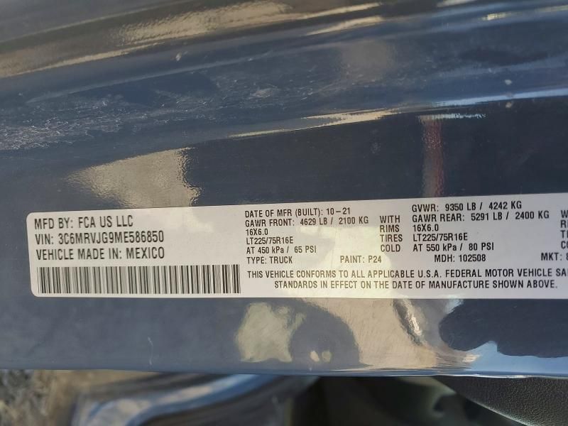 2021 Dodge Ram Promaster 3500 Delivery van