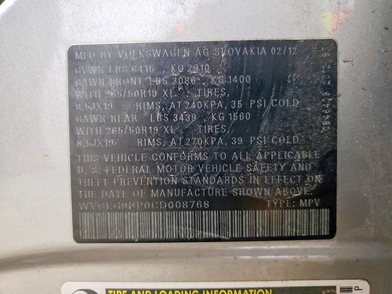 2012 Volkswagen Touareg Hybrid