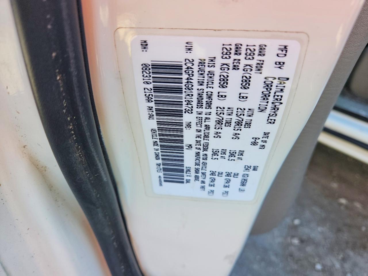 2001 Chrysler Town & Country lx