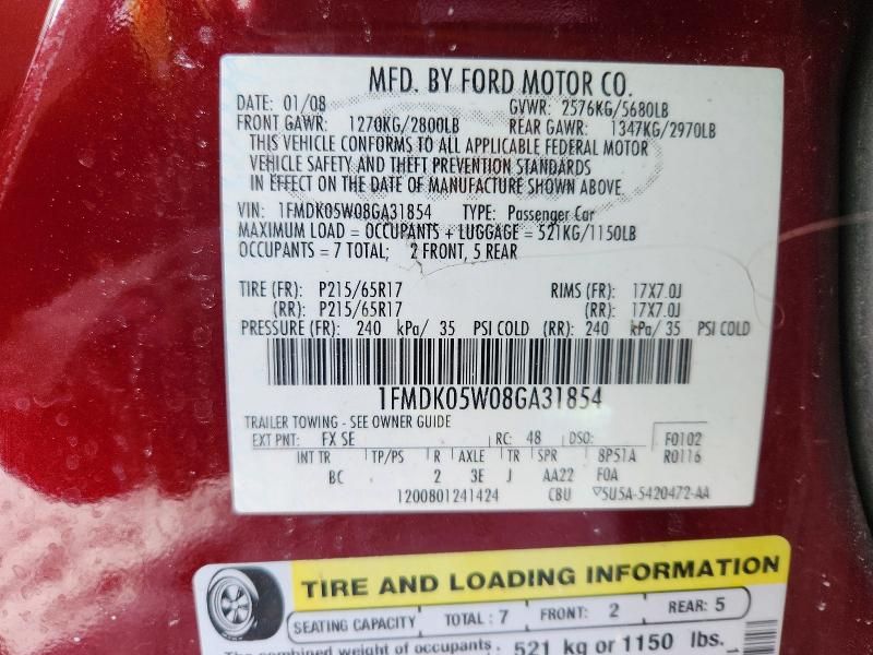 2008 Ford Taurus x sel