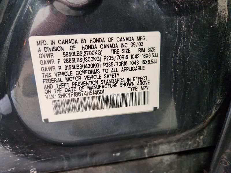 2004 Honda Pilot exl