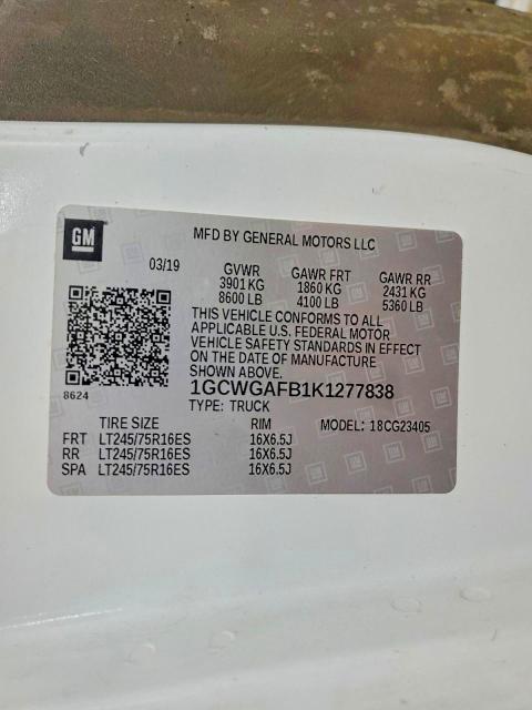 2019 Chevrolet Express 2500 Utility / Service Van