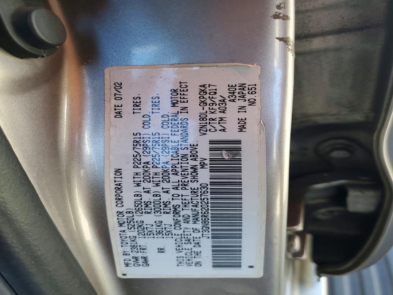 2002 Toyota 4runner SR5