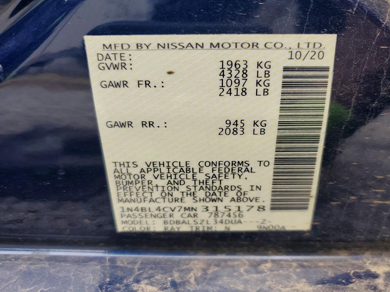 2021 Nissan Altima sr