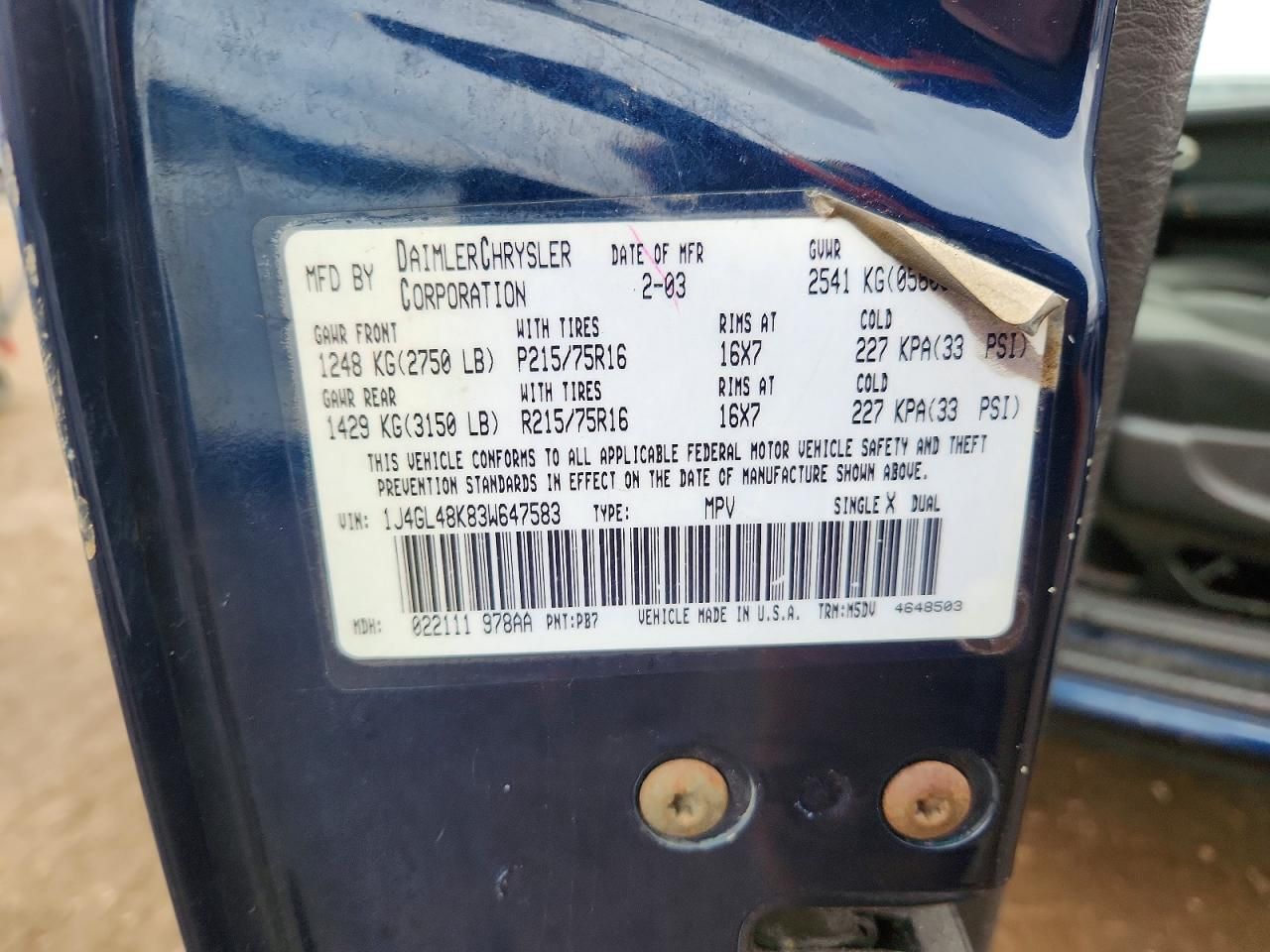 2003 Jeep Liberty Sport