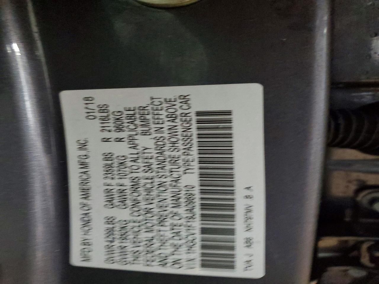 2018 Honda Accord lx