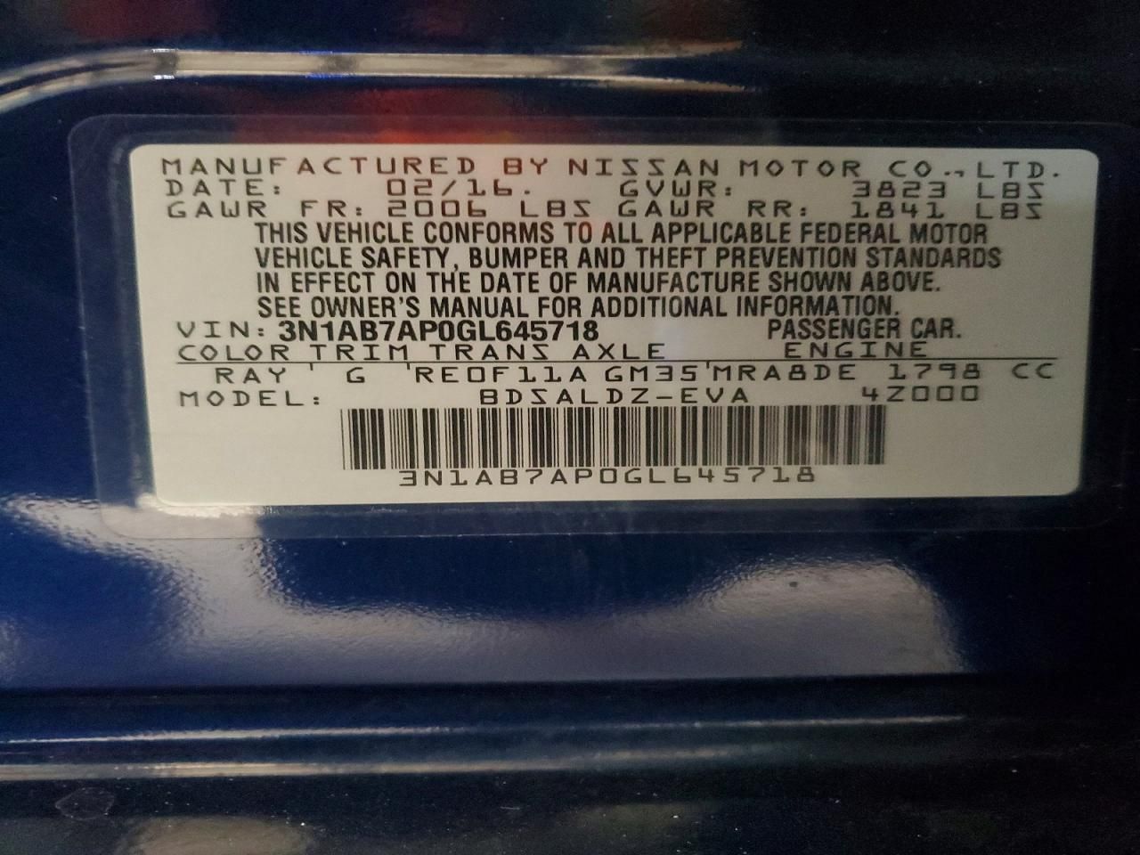 2016 Nissan Sentra s