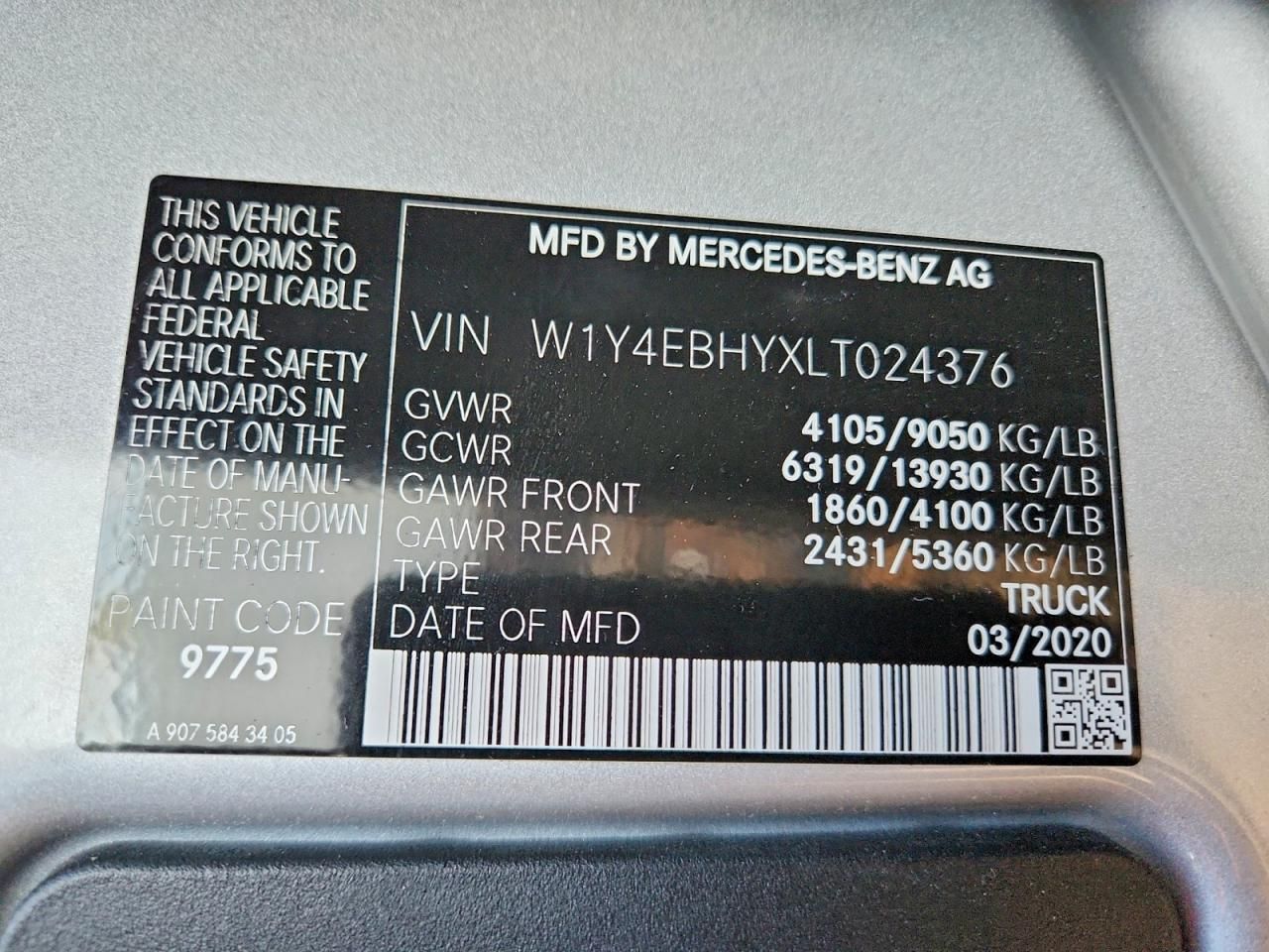 2020 Mercedes-Benz 2020 Mercedes Benz Sprinter 2500 Utility / Service