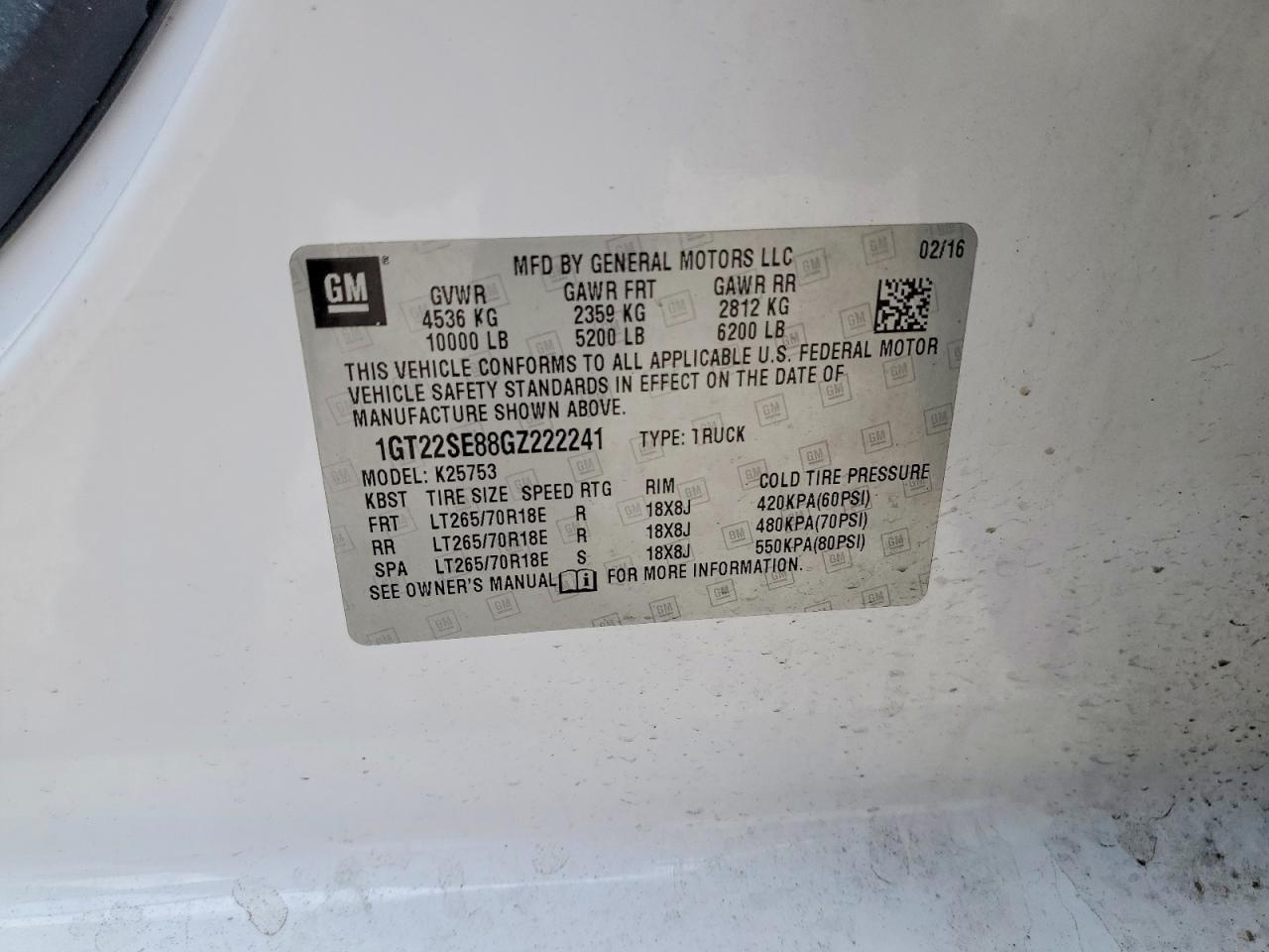 2016 GMC Sierra K2500 SLE