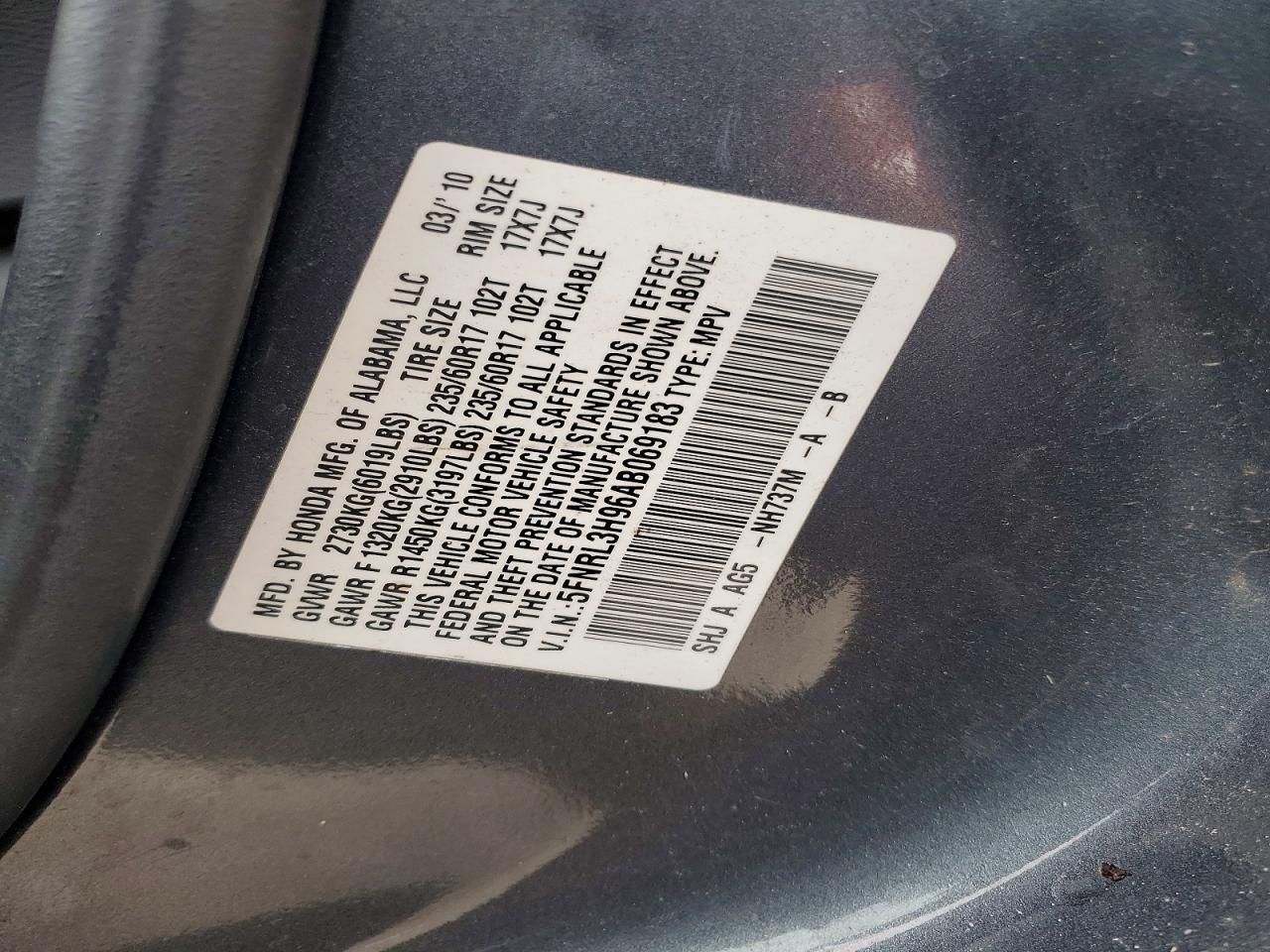 2010 Honda Odyssey Touring