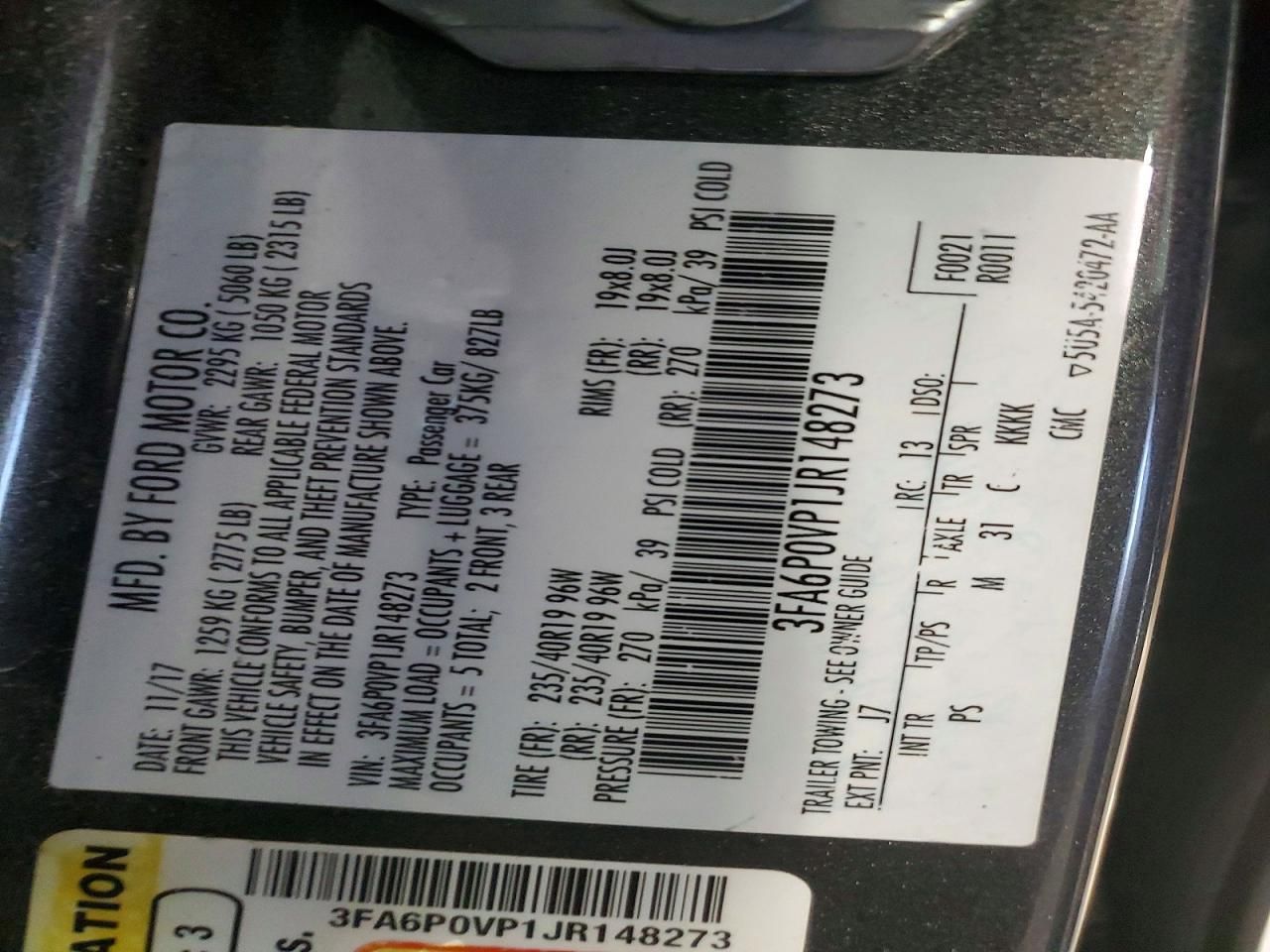 2018 Ford Fusion Sport