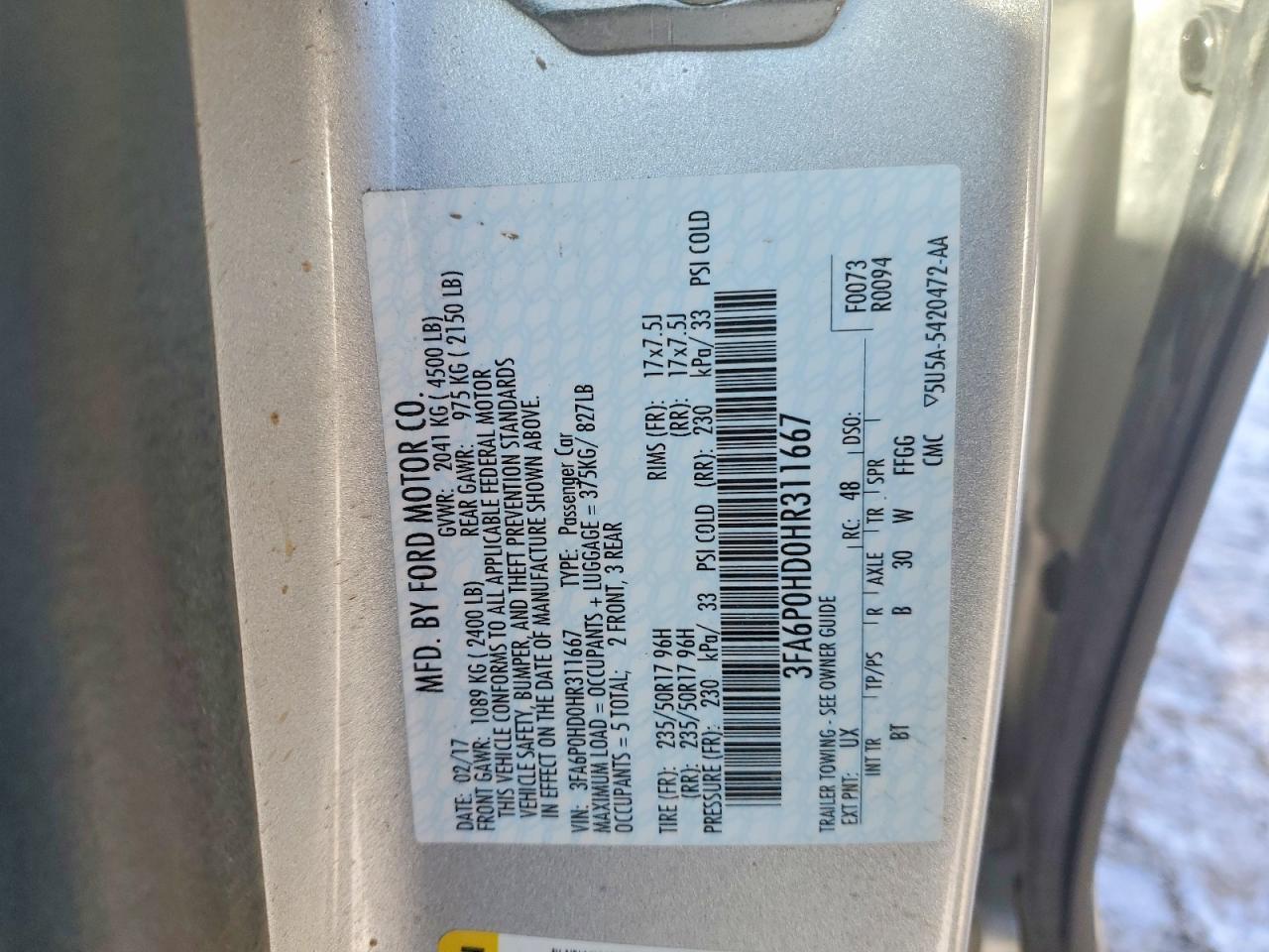 2017 Ford Fusion se