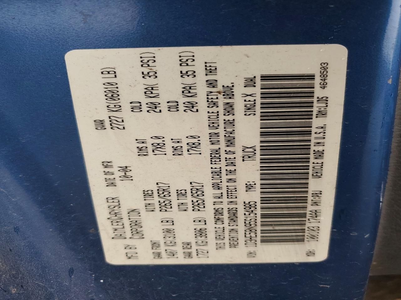 2005 Dodge Dakota Quad Laramie