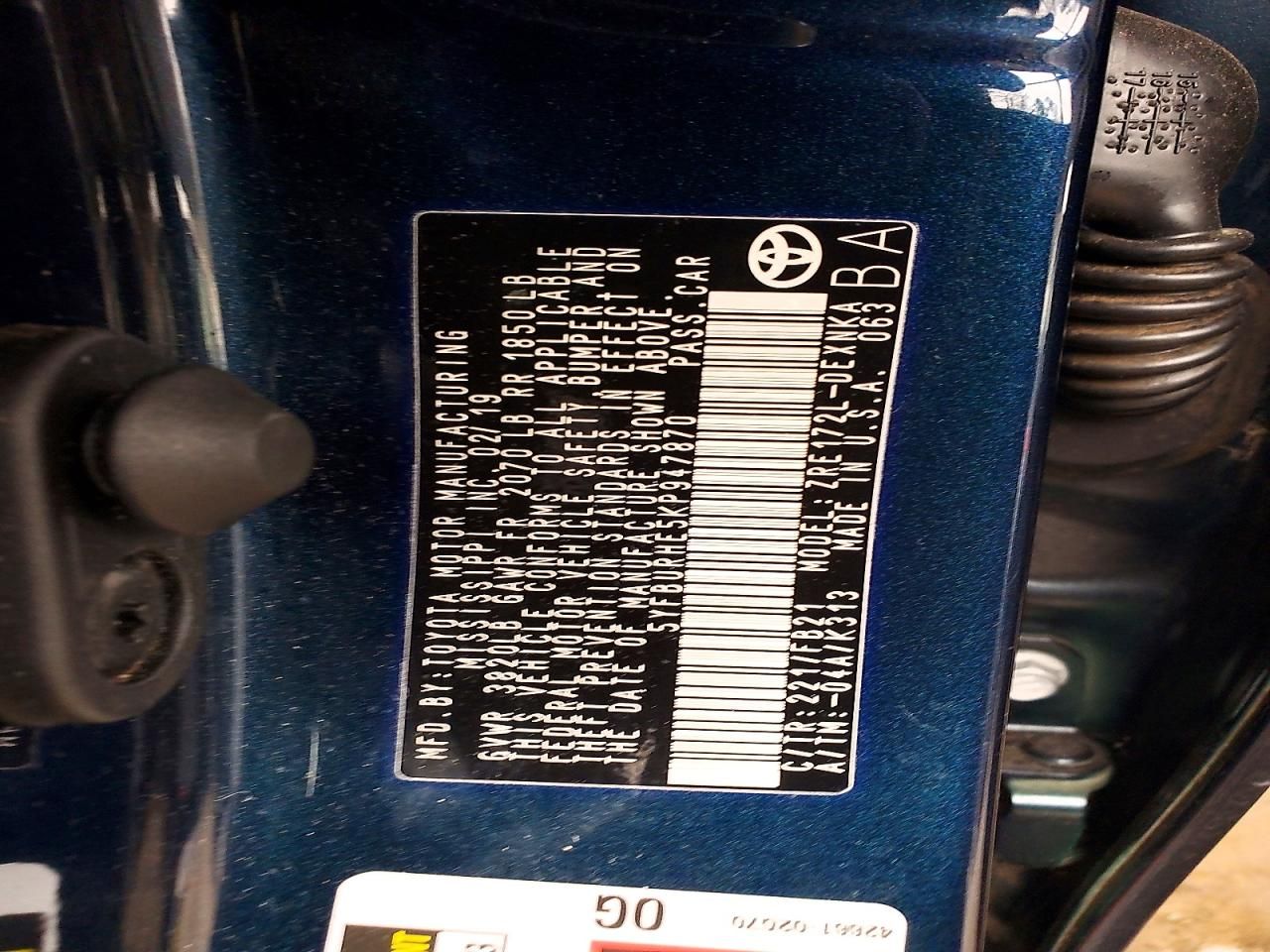 2019 Toyota Corolla l