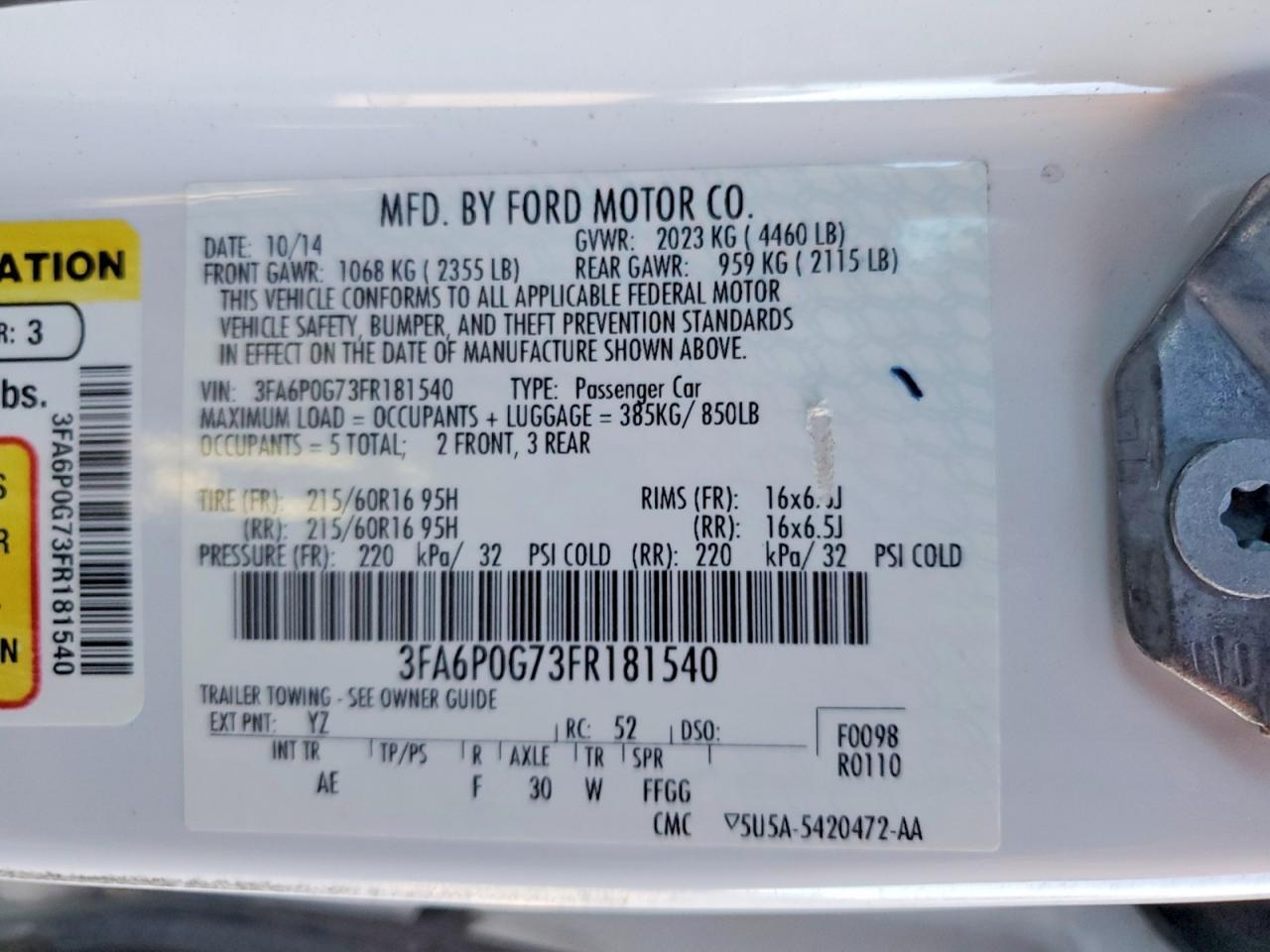 2015 Ford Fusion s