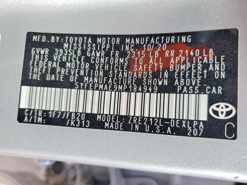 2021 Toyota Corolla le