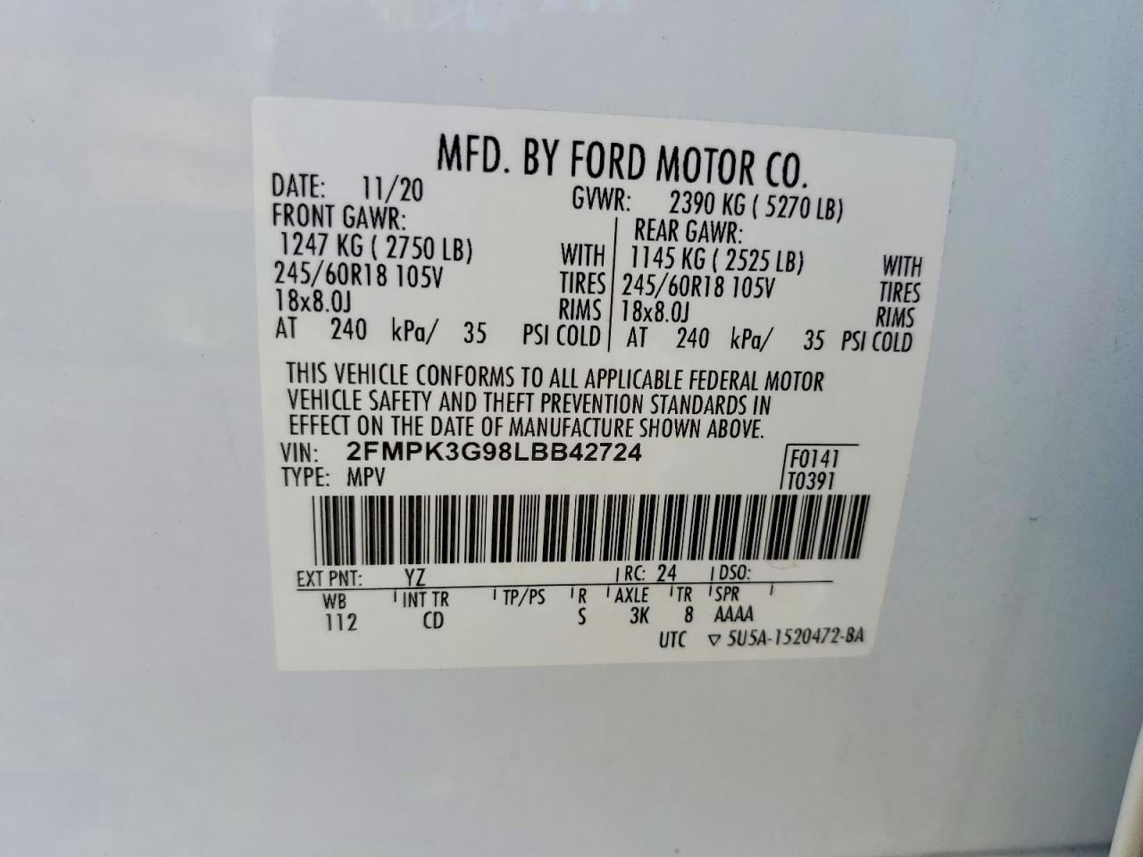 2020 Ford Edge se