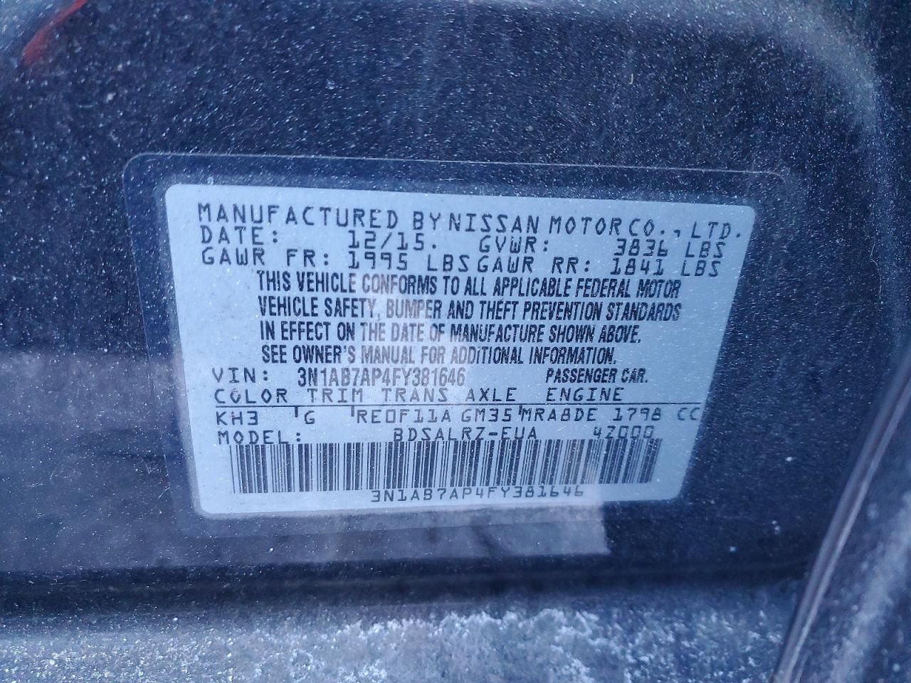 2015 Nissan Sentra s