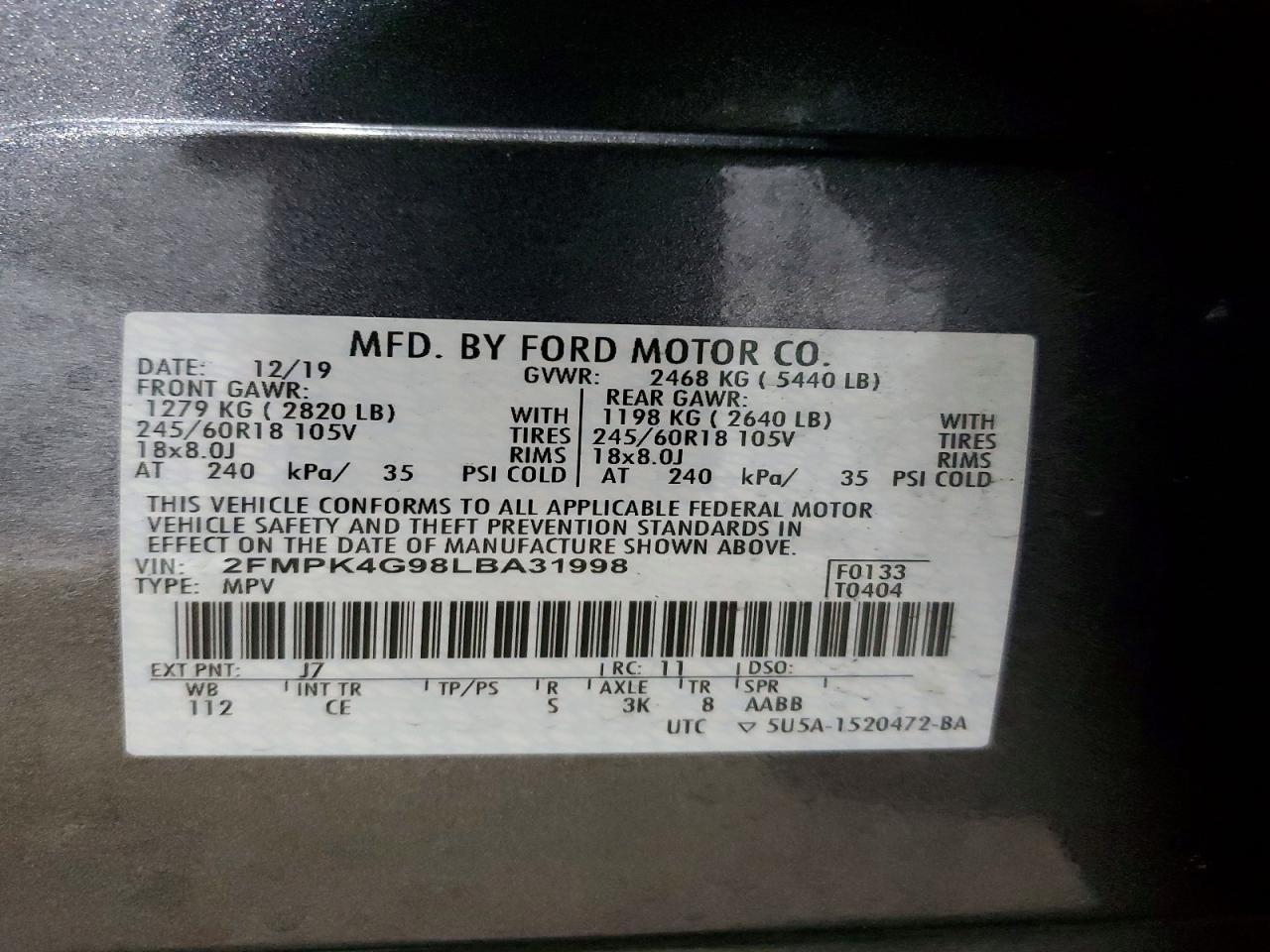 2020 Ford Edge se