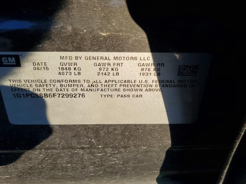 2015 Chevrolet Cruze lt