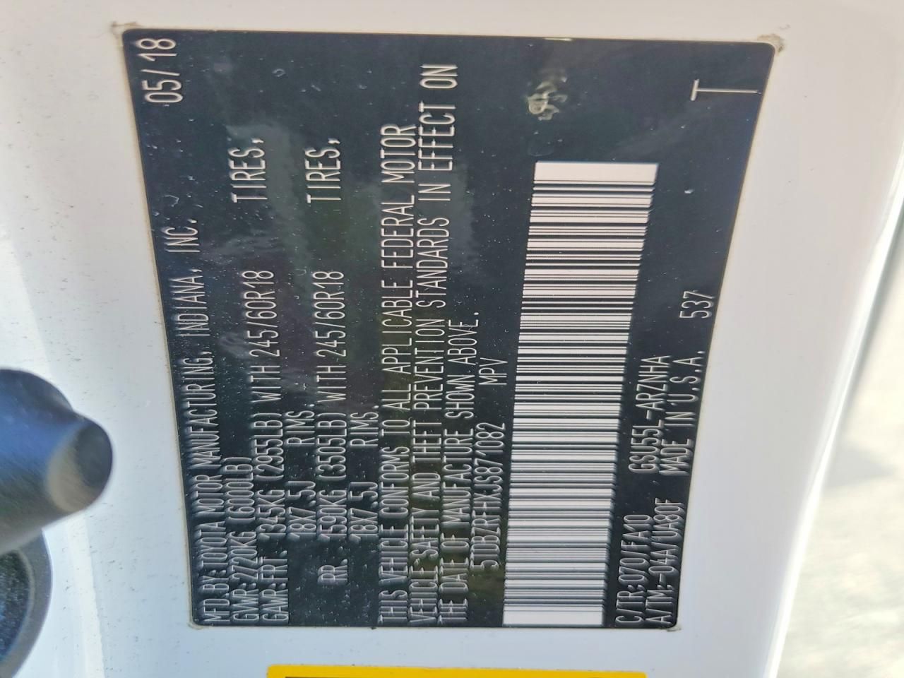 2018 Toyota Highlander le