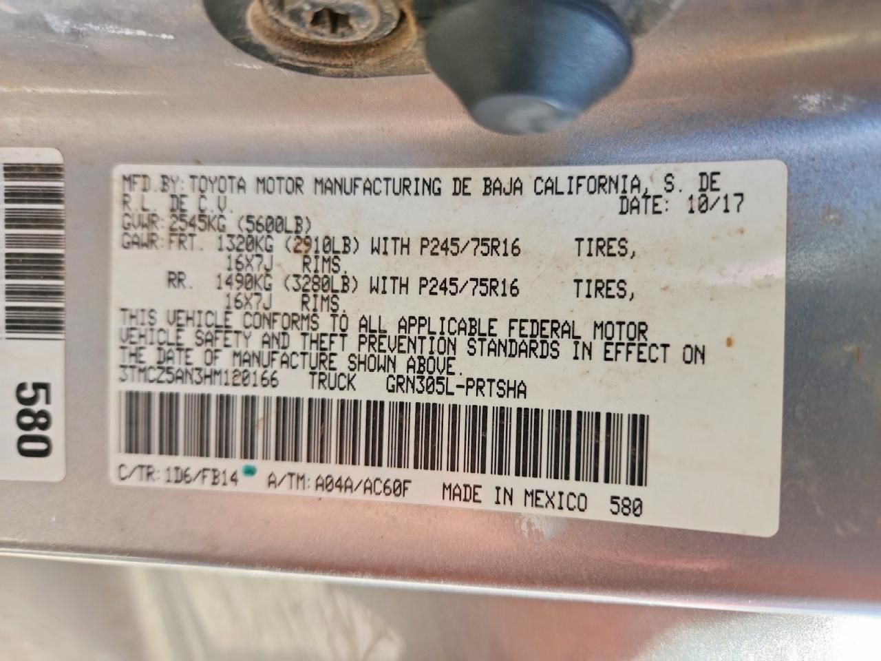 2017 Toyota Tacoma Double cab