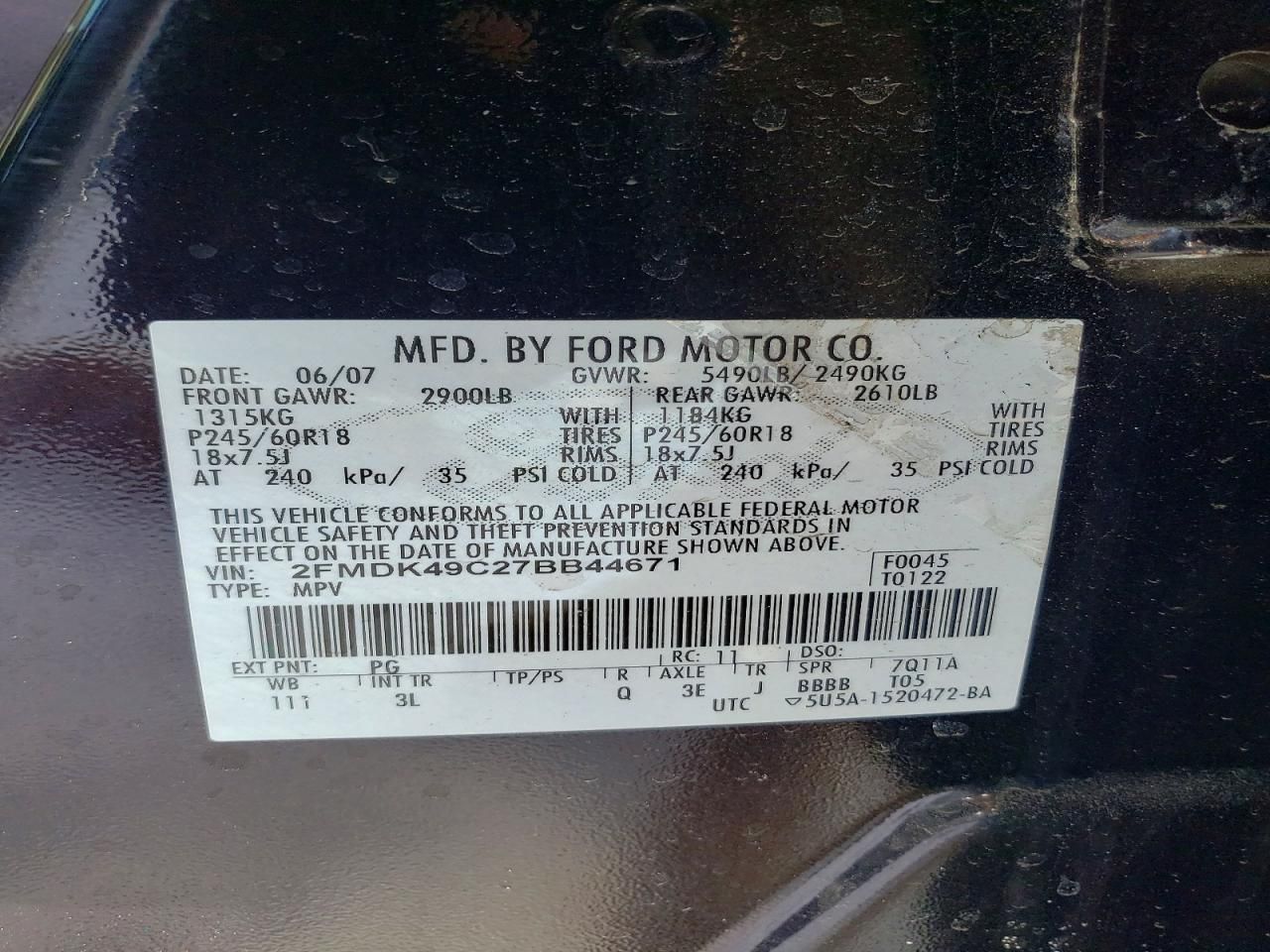 2007 Ford Edge sel Plus