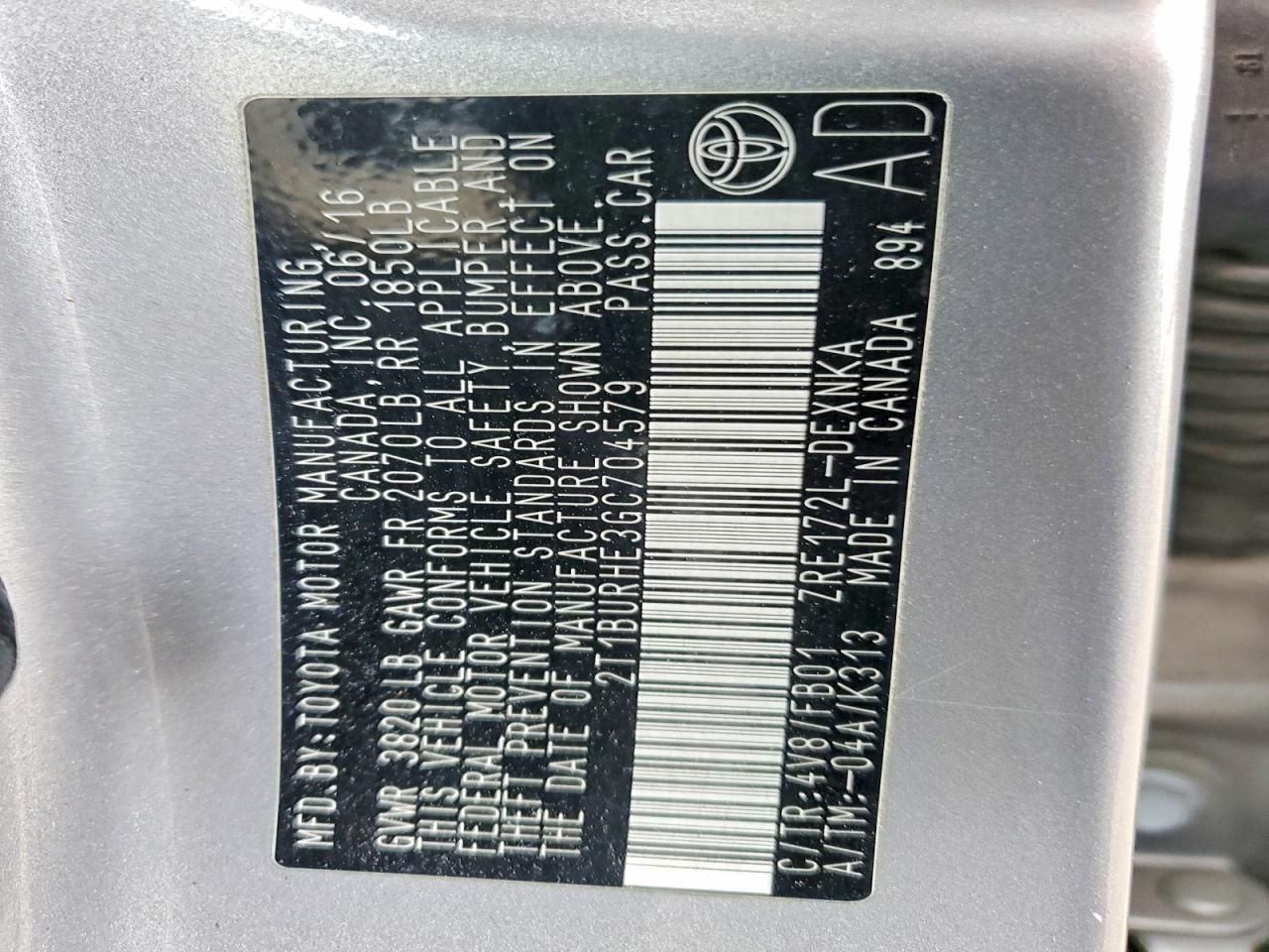 2016 Toyota Corolla l