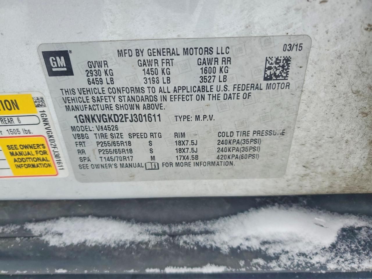 2015 Chevrolet Traverse lt