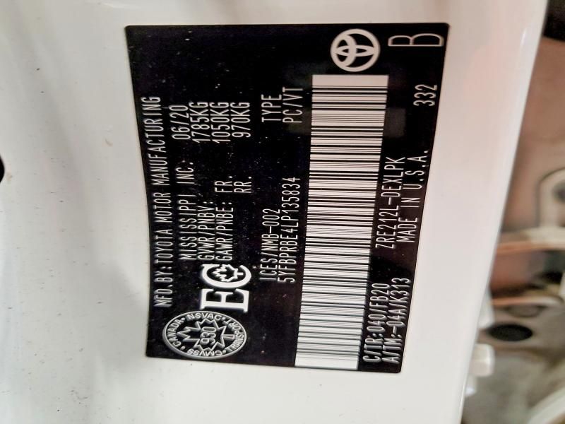 2020 Toyota Corolla le